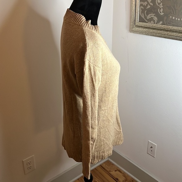 Goodnight Macaroon Sz S tan V neck long sleeves tan sweater - Picture 2 of 5